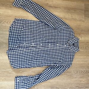 Croft & Barrow Navy and White Checkered Shirt